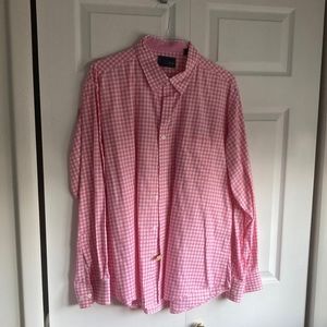 Charlestown XXL, pink&white button down shirt. 100%cotton, newly dry cleaned.